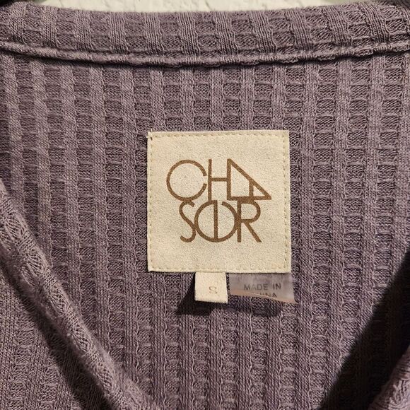 Chaser Thermal Waffle Knit Light Purple Top Size Small Scoop - Picture 7 of 7